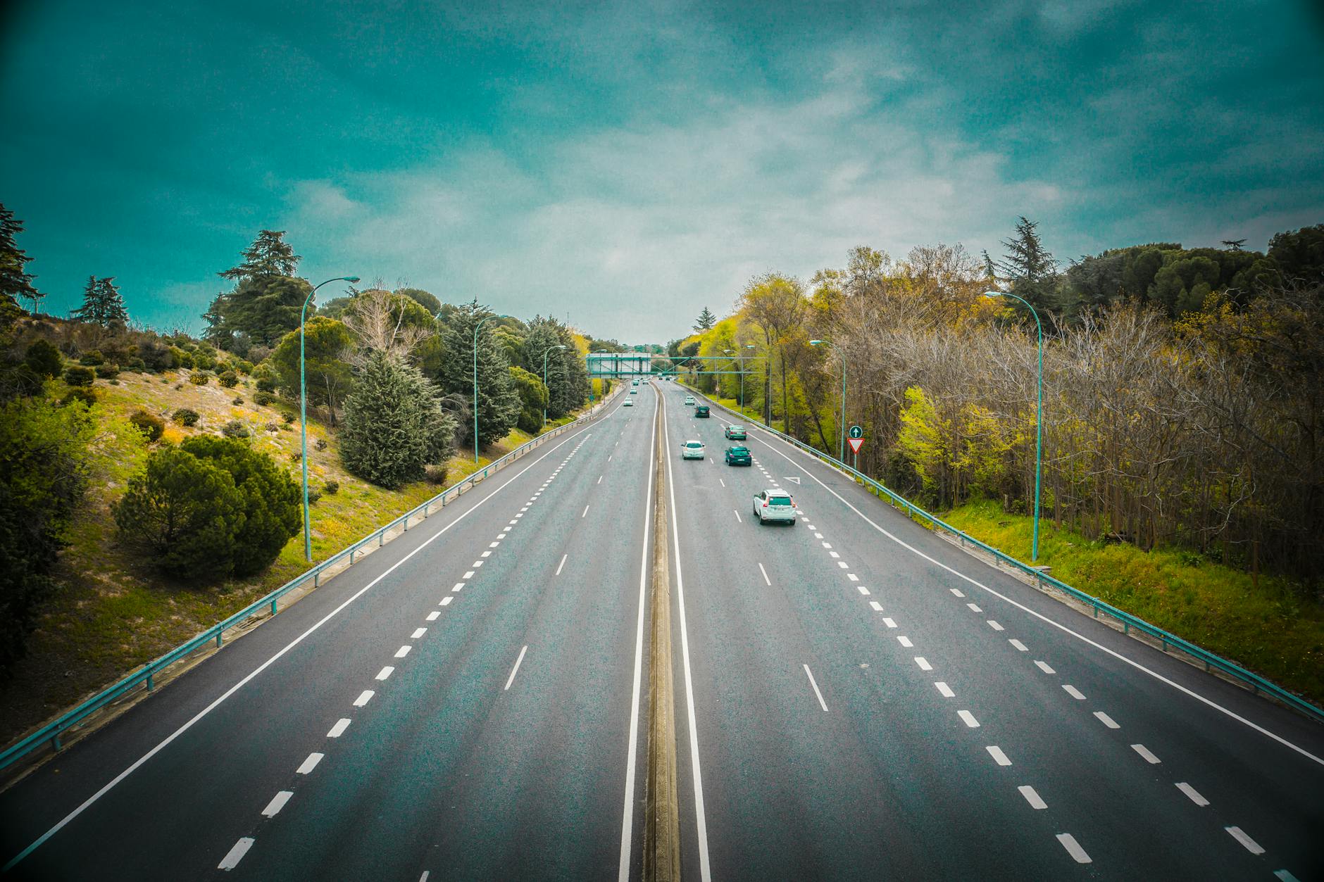 aerial photo of asphalt road