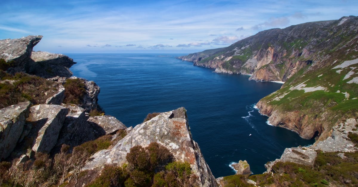 Stunning view of Sliabh Liag cliffs and the North Atlantic Ocean in Donegal, Ireland.